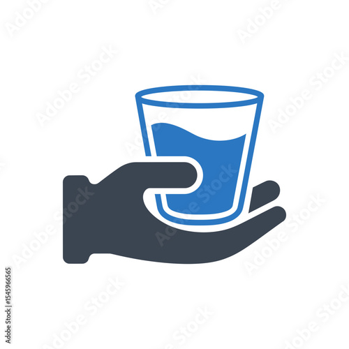 Hand Holding a Glass of Water Icon