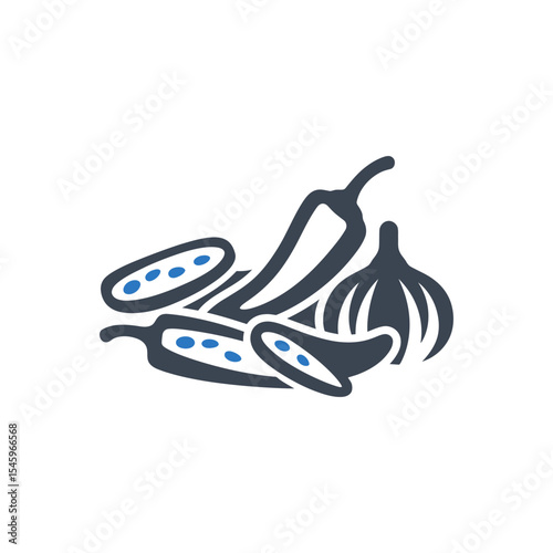 Chili Peppers and Garlic Icon