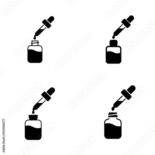 Dropper Bottles Dispensing Liquid, Perfect for Skincare or Medicine Stock Photos