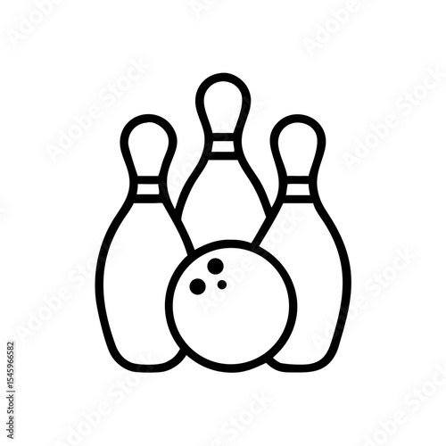 Icon of a bowling ball and pins representing the sport