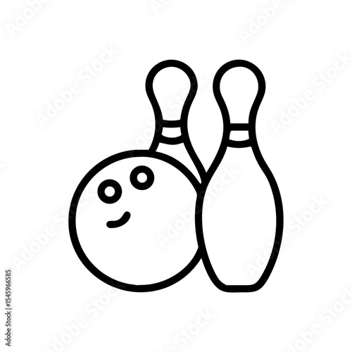 Icon of a bowling ball and pins representing the sport