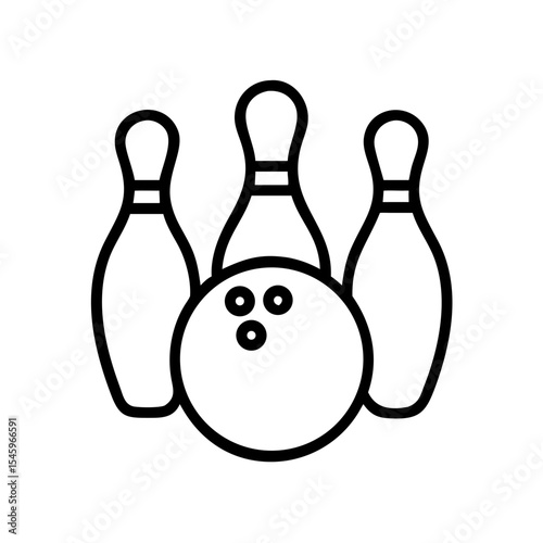 Icon of a bowling ball and pins representing the sport