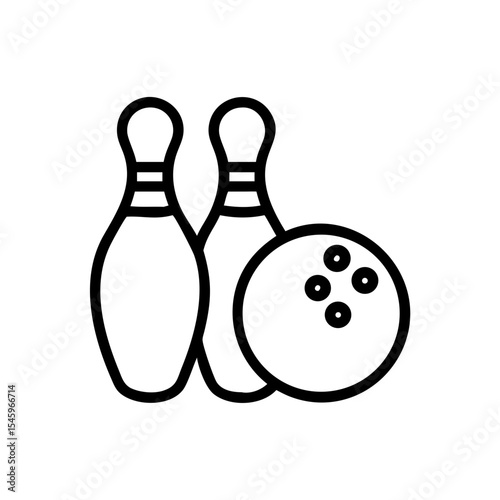 Icon of a bowling ball and pins representing the sport