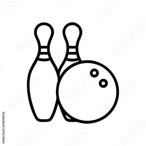 Icon of a bowling ball and pins representing the sport