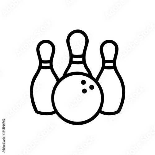 Icon of a bowling ball and pins representing the sport