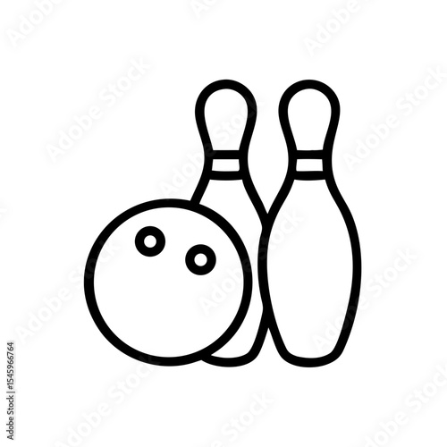 Icon of a bowling ball and pins representing the sport