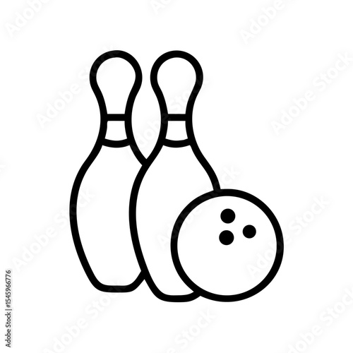 Icon of a bowling ball and pins representing the sport