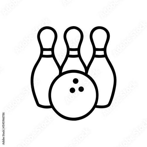 Icon of a bowling ball and pins representing the sport
