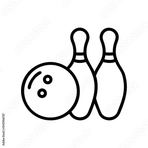 Icon of a bowling ball and pins representing the sport