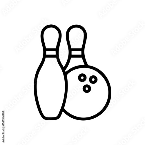 Icon of a bowling ball and pins representing the sport