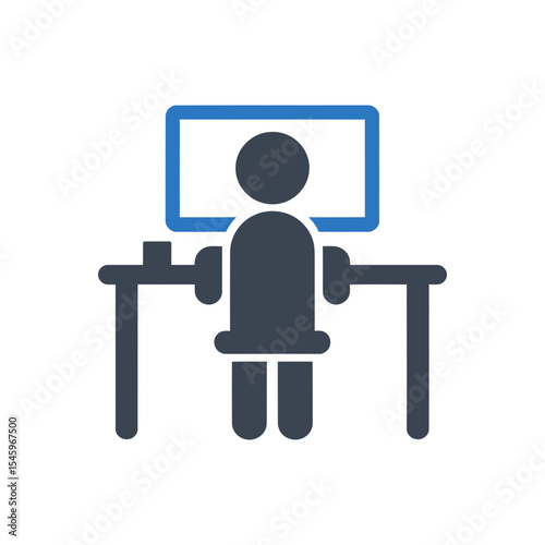 Person Working at Desk Icon