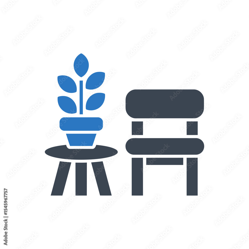 Fototapeta premium Plant and Chair icon