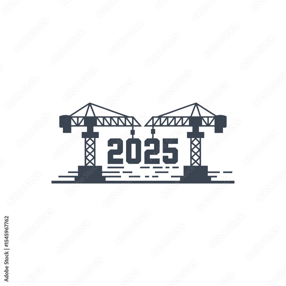 Naklejka premium Construction 2025 icon