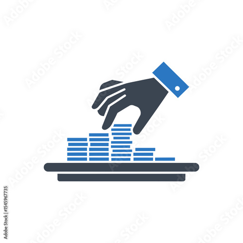 Hand Stacking Coins icon