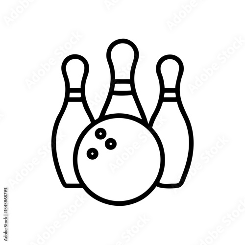 Icon of a bowling ball and pins representing the sport