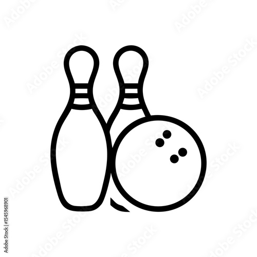 Icon of a bowling ball and pins representing the sport