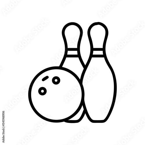 Icon of a bowling ball and pins representing the sport