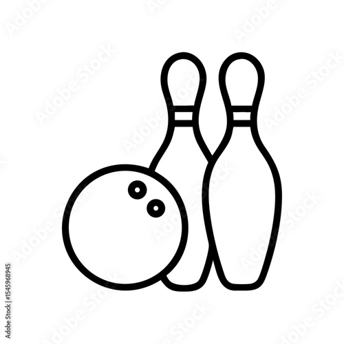 Icon of a bowling ball and pins representing the sport