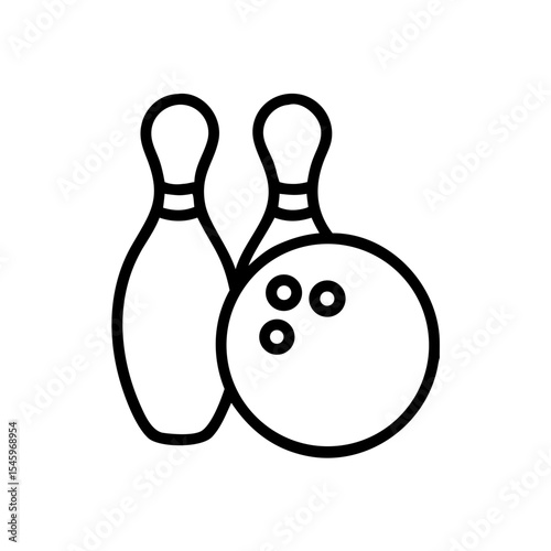 Icon of a bowling ball and pins representing the sport