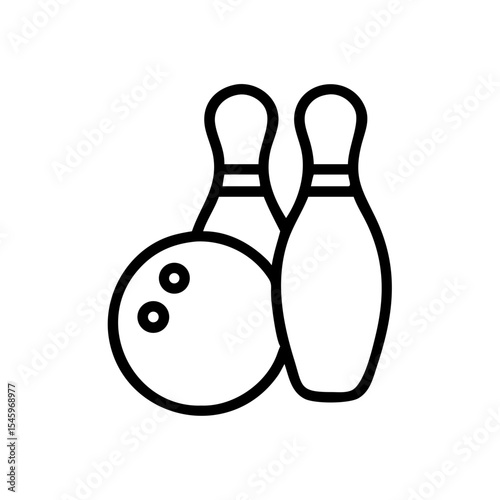 Icon of a bowling ball and pins representing the sport