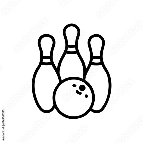 Icon of a bowling ball and pins representing the sport