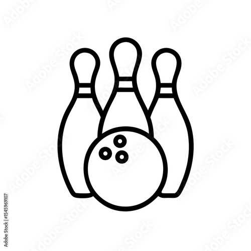 Icon of a bowling ball and pins representing the sport