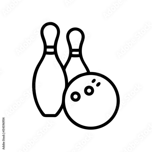 Icon of a bowling ball and pins representing the sport
