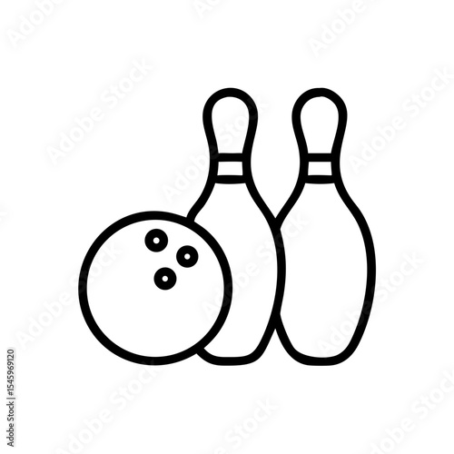 Icon of a bowling ball and pins representing the sport