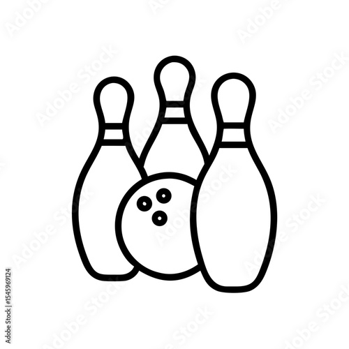 Icon of a bowling ball and pins representing the sport