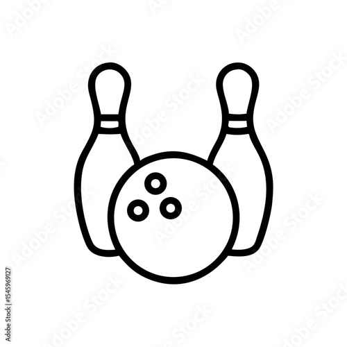 Icon of a bowling ball and pins representing the sport