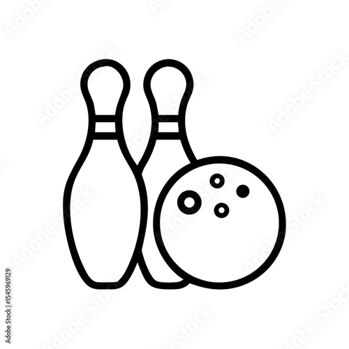 Icon of a bowling ball and pins representing the sport