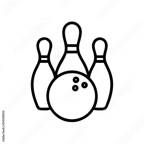 Icon of a bowling ball and pins representing the sport