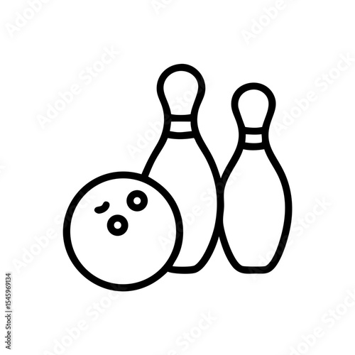 Icon of a bowling ball and pins representing the sport