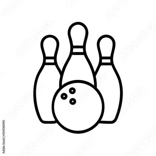 Icon of a bowling ball and pins representing the sport