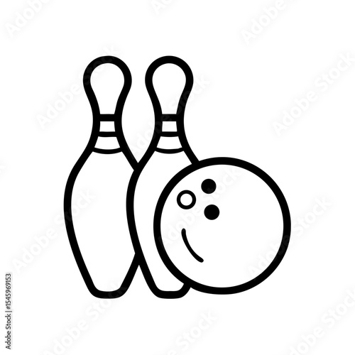 Icon of a bowling ball and pins representing the sport