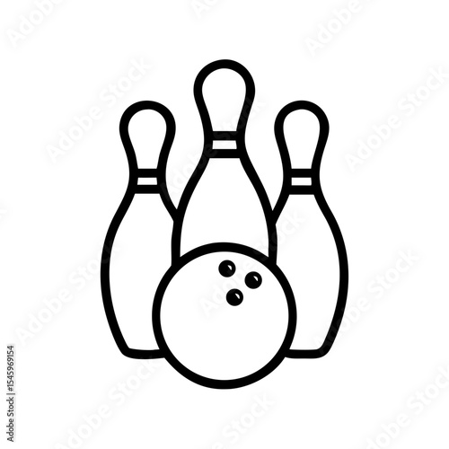Icon of a bowling ball and pins representing the sport