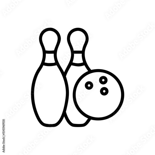 Icon of a bowling ball and pins representing the sport