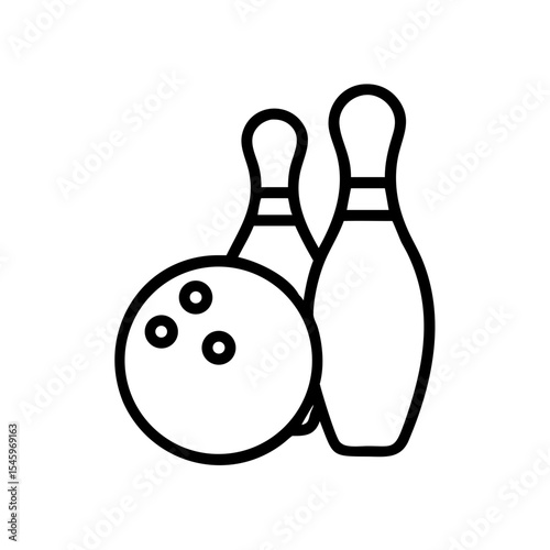 Icon of a bowling ball and pins representing the sport