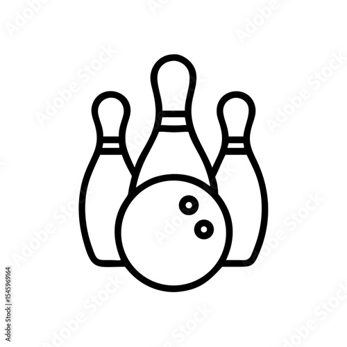 Icon of a bowling ball and pins representing the sport