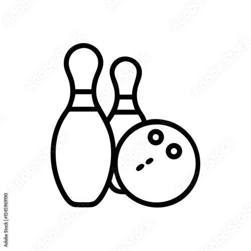 Icon of a bowling ball and pins representing the sport
