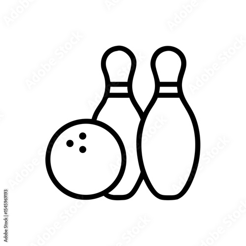 Icon of a bowling ball and pins representing the sport