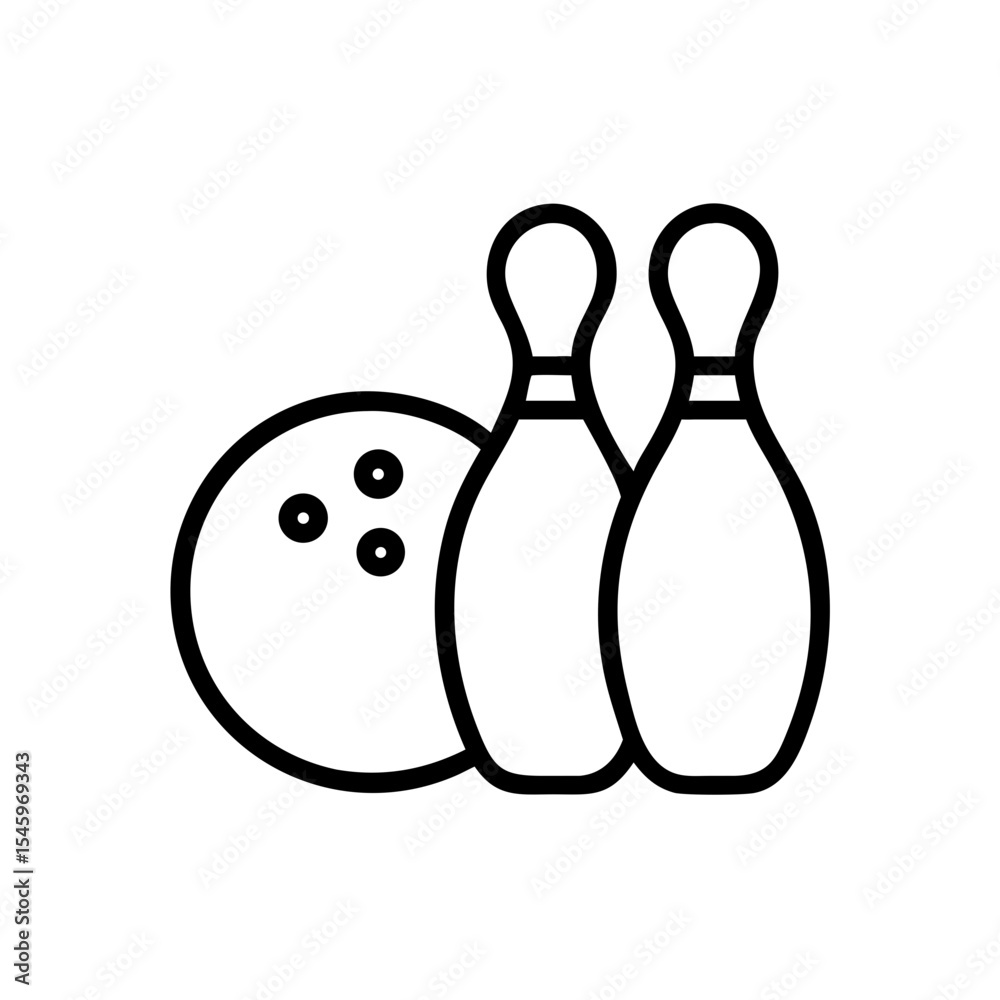 Fototapeta premium Icon of a bowling ball and pins representing the sport