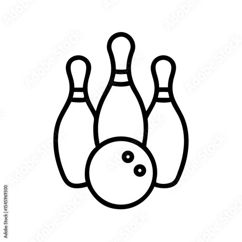 Icon of a bowling ball and pins representing the sport