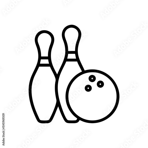 Icon of a bowling ball and pins representing the sport