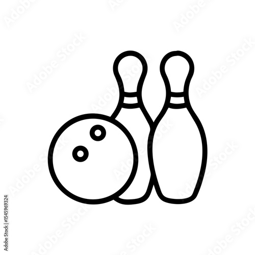 Icon of a bowling ball and pins representing the sport