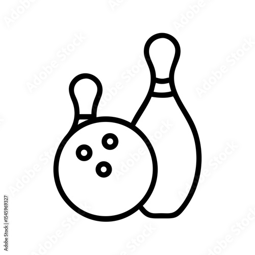 Icon of a bowling ball and pins representing the sport