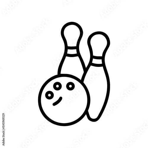 Icon of a bowling ball and pins representing the sport