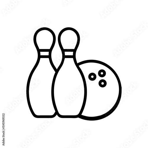 Icon of a bowling ball and pins representing the sport