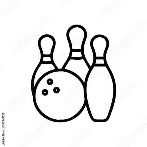 Icon of a bowling ball and pins representing the sport