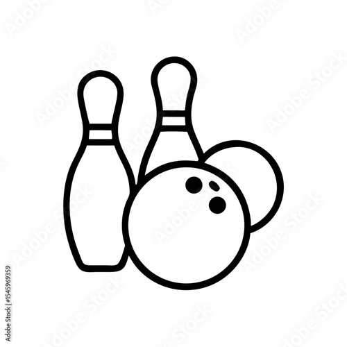 Icon of a bowling ball and pins representing the sport